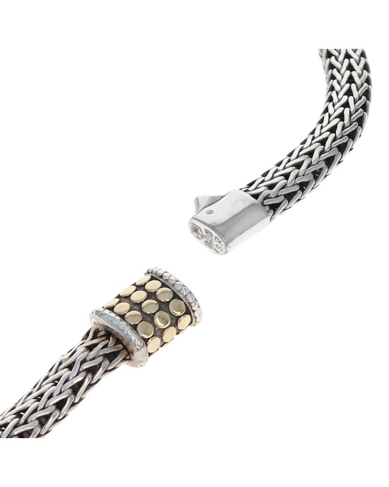 John Hardy Classic Chain Dot Bracelet in Sterling Silver and Gold
